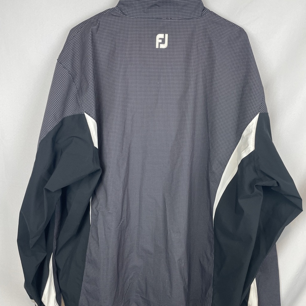 FootJoy Men's HydroLite ZIP Golf Rain Jacket WATERPROOF CHARCOAL HOUNDSTOOTH XL - Picture 16 of 16